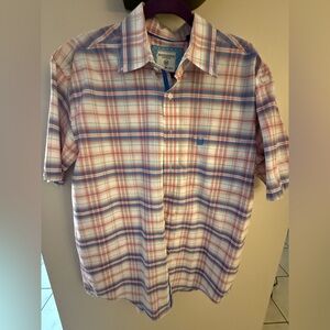 Panhandle Men’s Medium Casual Plaid Button-Down Shirt